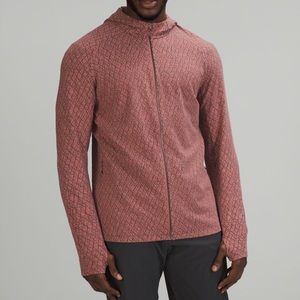 EUC Lululemon Surge Warm Full Zip Men's Frmwk Jacquard Spiced Chai Graphite Grey